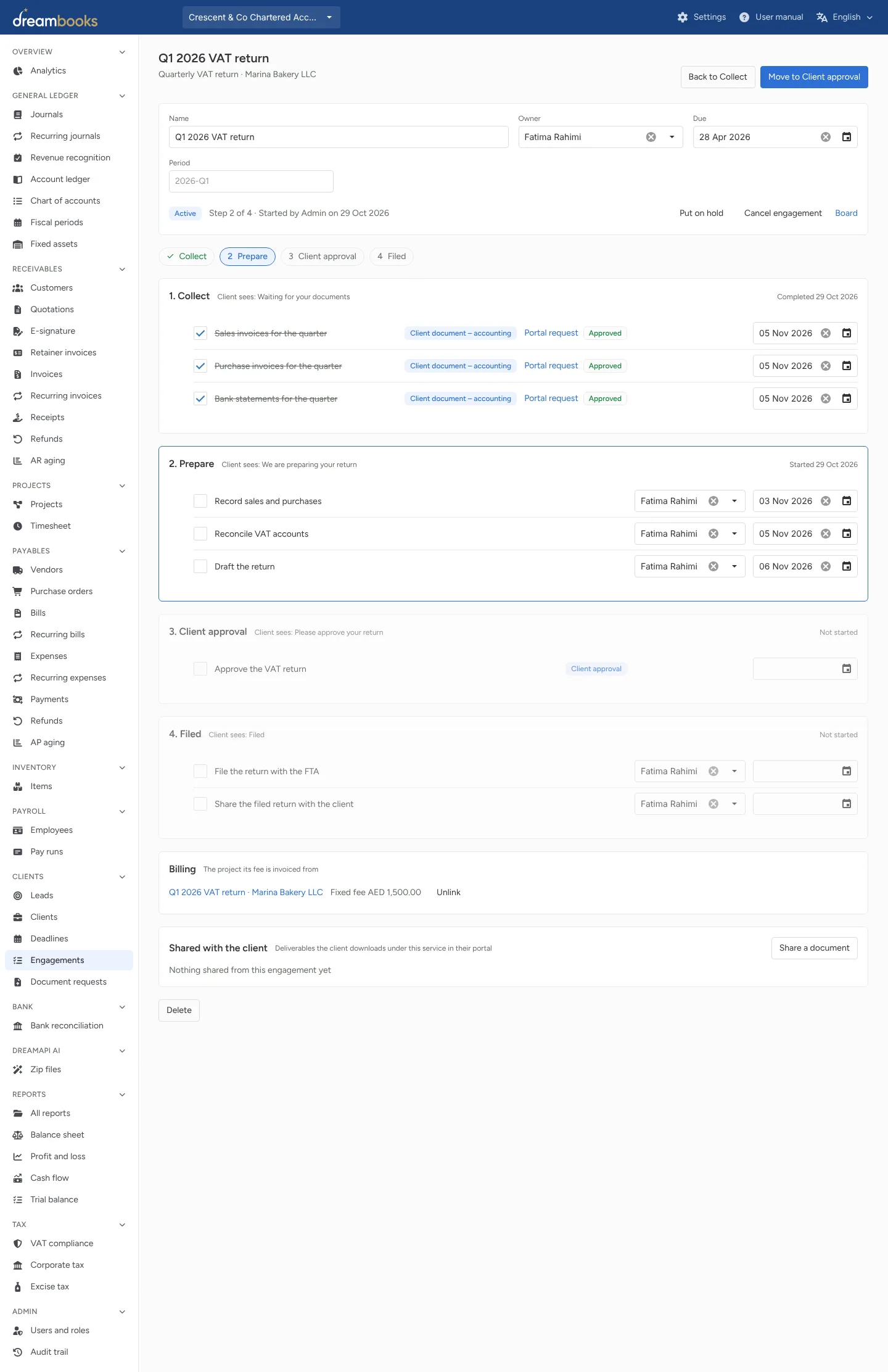 Engagements with checklists